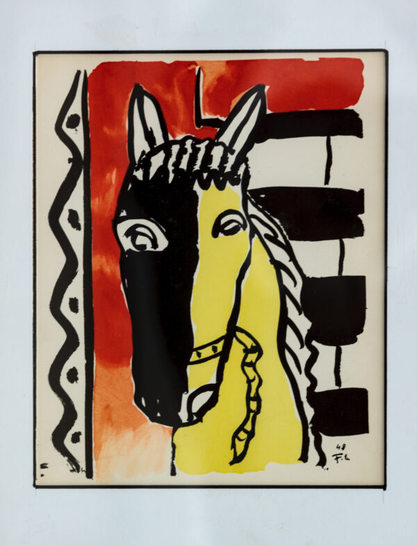 Cheval au fond rouge - Fernand Leger